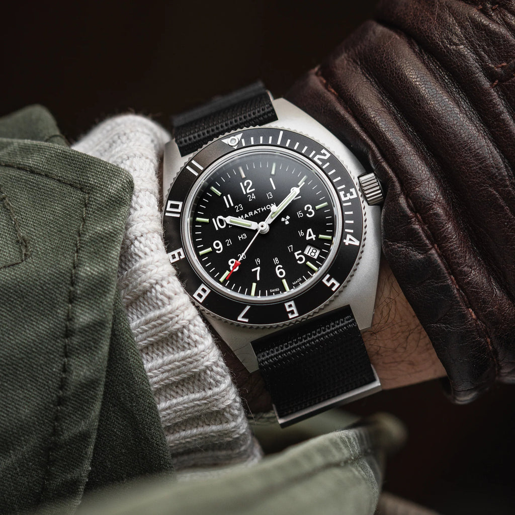 Marathon 41MM STEEL NAVIGATOR - W/ DATE - (SSNAV-D) - ON DEFSTAN NYLON