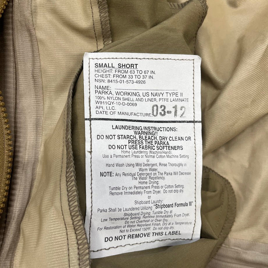 USGI US Navy Working Uniform NWU Type II Goretex Parka