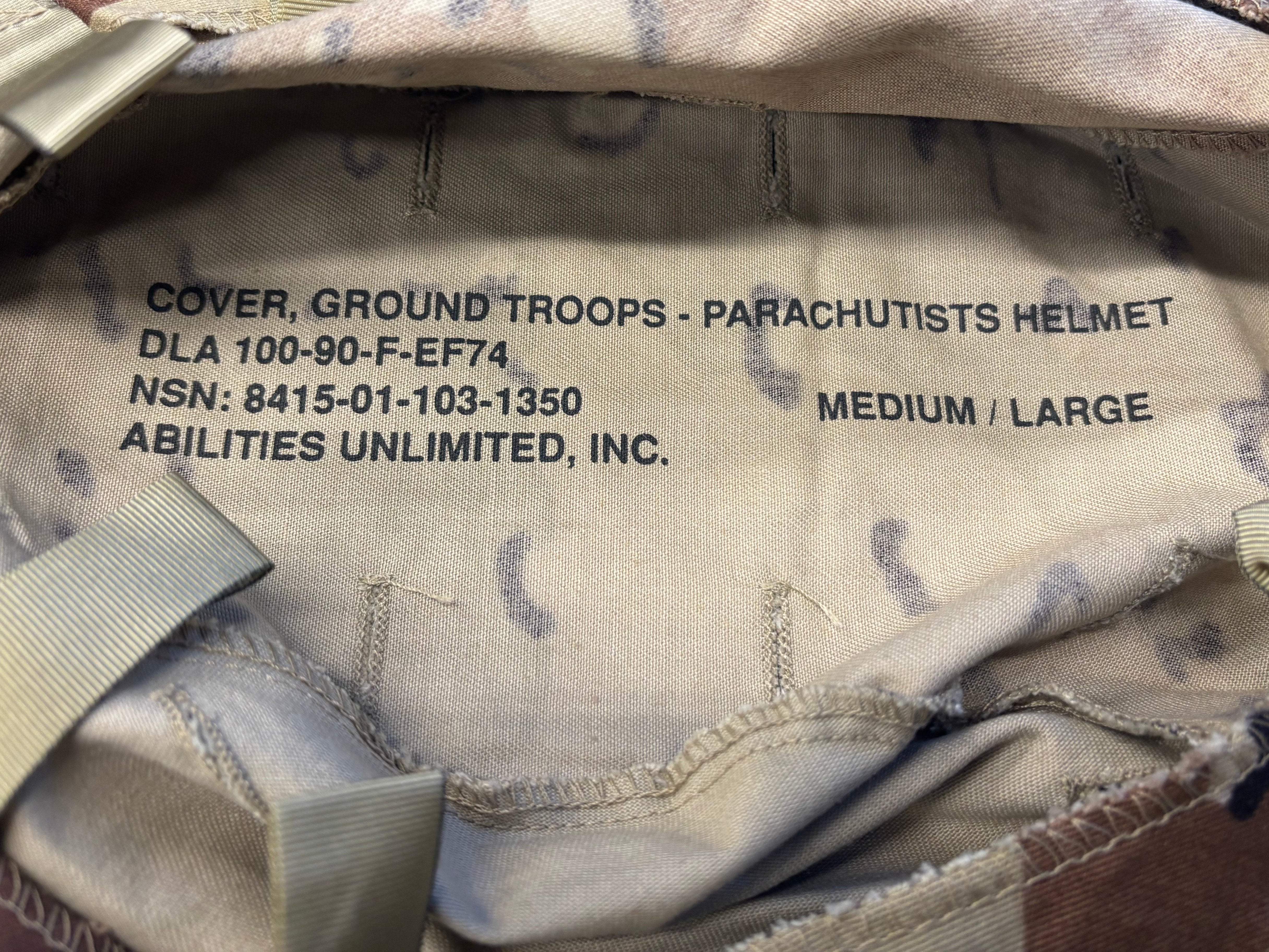 USGI PASGT Helmet Cover, DBDU / Chocolate Chip STAINED M-L