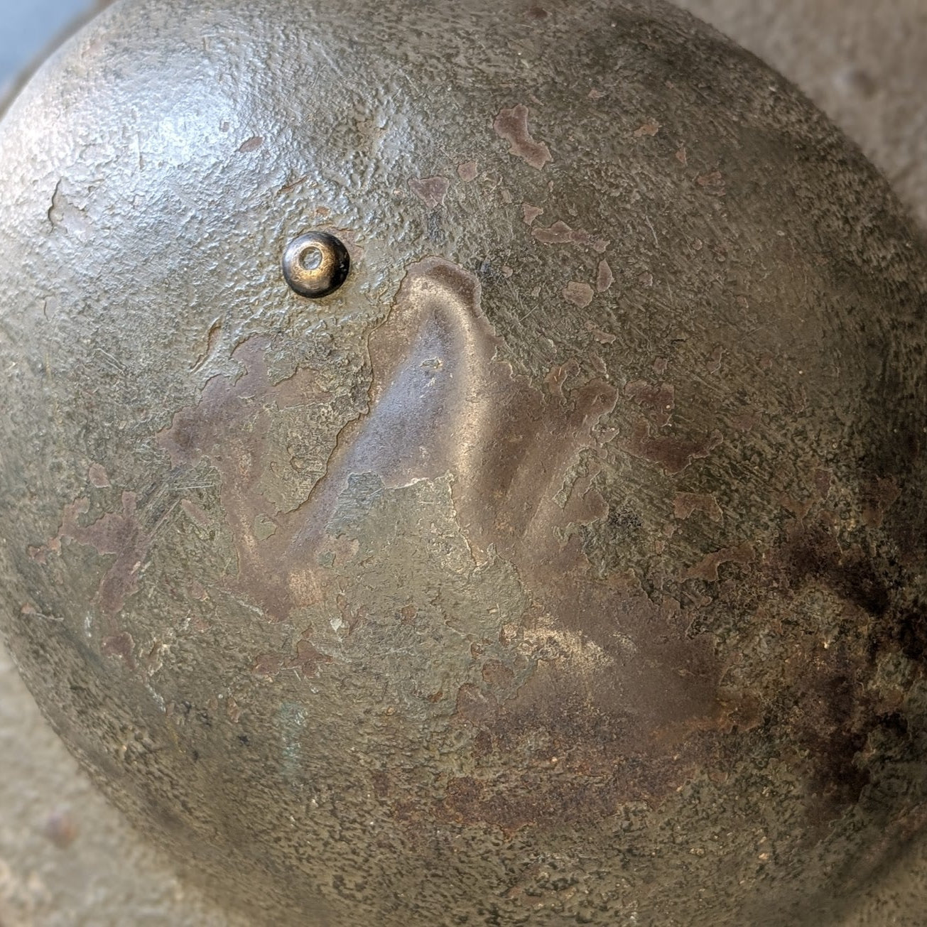 WW2 M1917A1 Kelly Helmet - Complete, kinda rough, British made shell #503