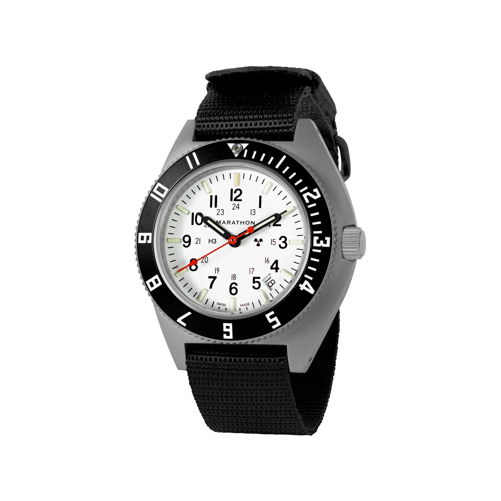 Marathon Arctic Edition 41MM STEEL NAVIGATOR - W/ DATE - (SSNAV-D) - ON BALLISTIC NYLON