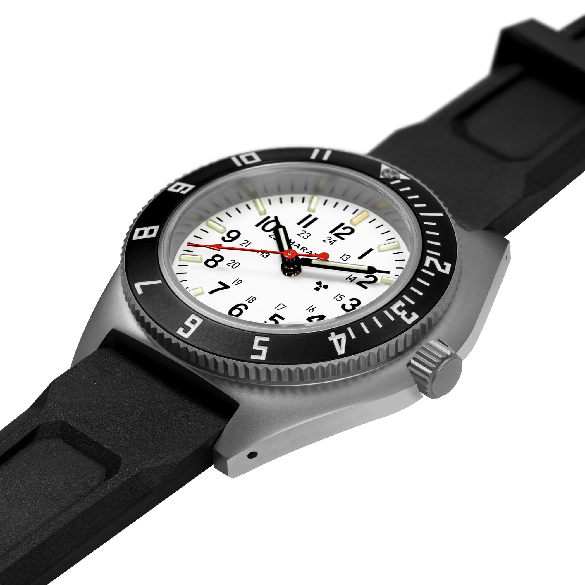 Marathon 41MM Arctic Edition STEEL NAVIGATOR - W/ DATE - (SSNAV-D) - ON 3-PIECE RUBBER STRAP KIT