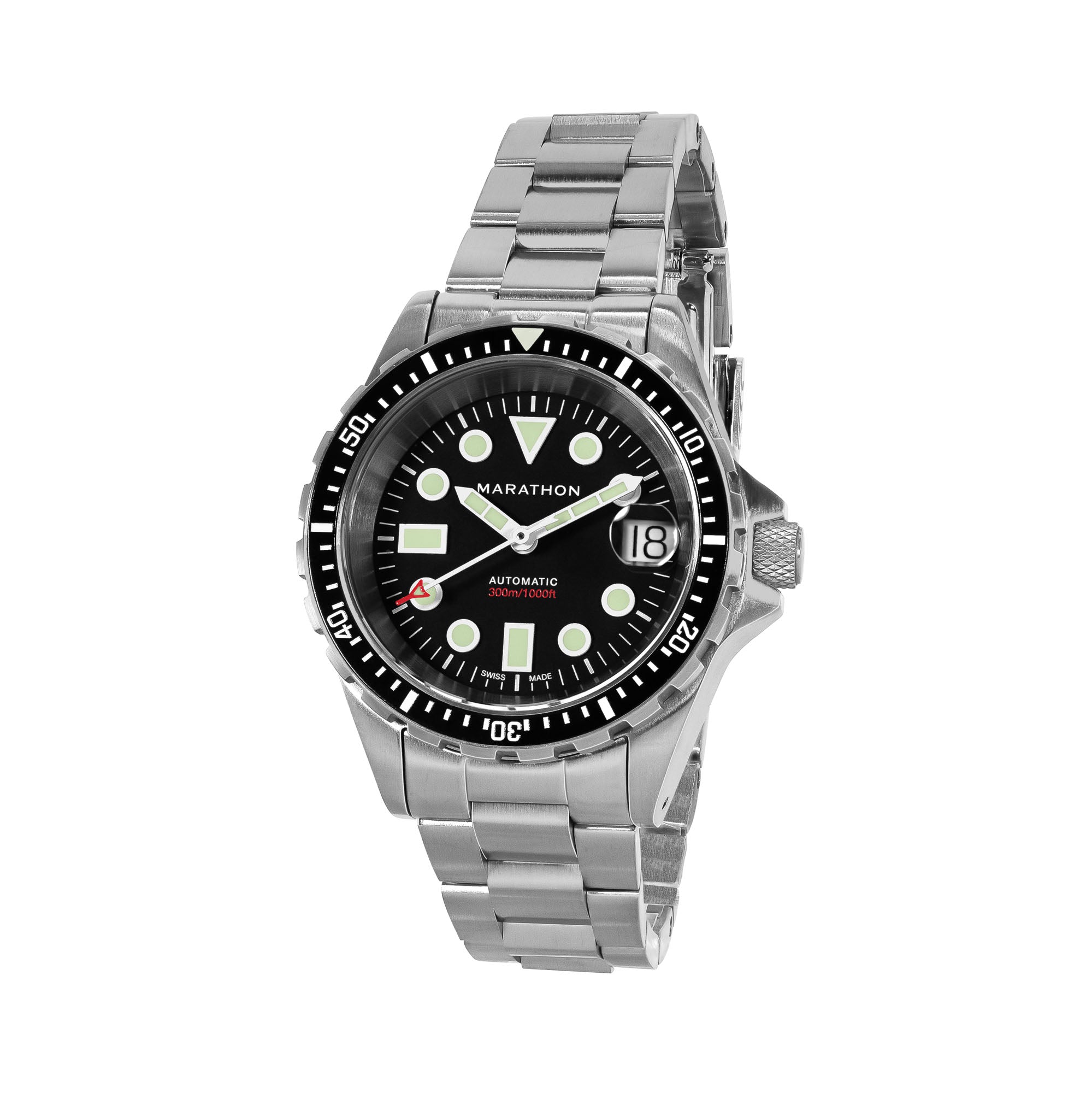 MARATHON DIVER'S AUTOMATIC OSAR-D - 41MM - MARAGLO - BLACK DIAL - STAINLESS BRACELET