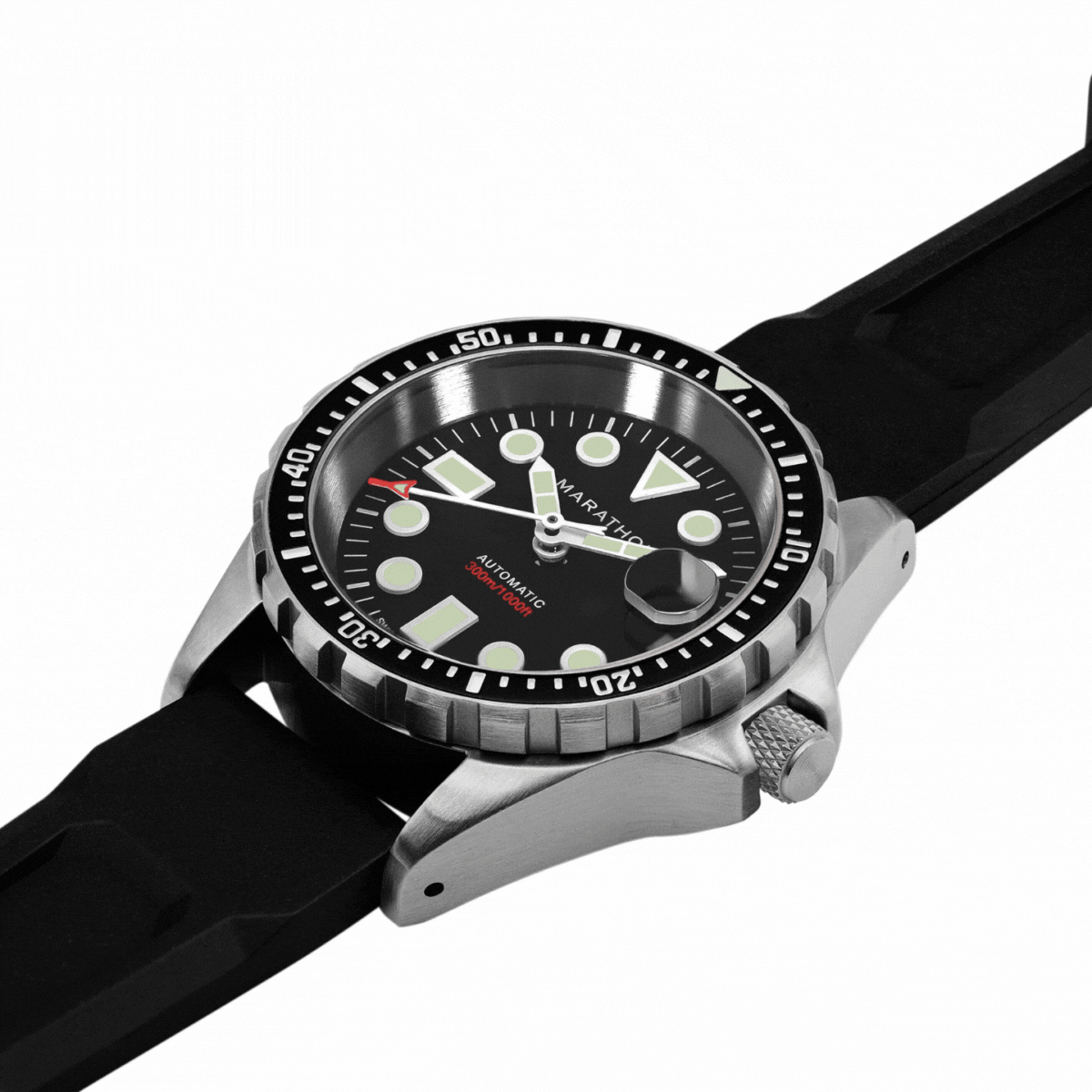 MARATHON DIVER'S AUTOMATIC OSAR-D - 41MM - MARAGLO - BLACK DIAL - RUBBER STRAP