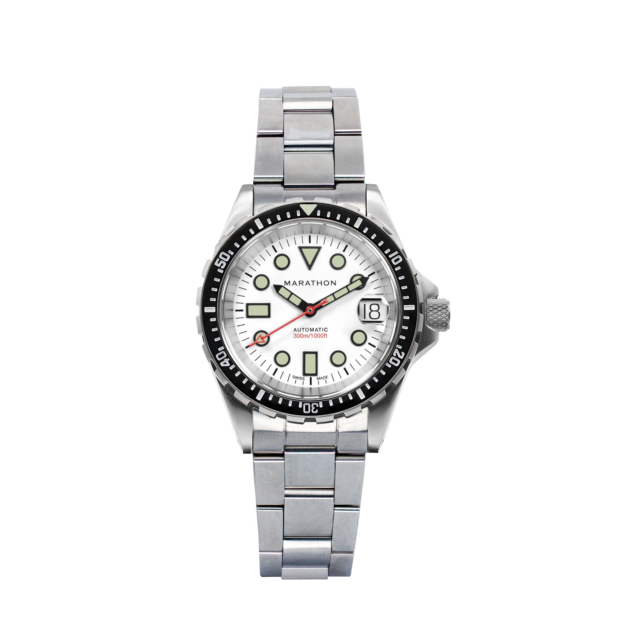 MARATHON DIVER'S AUTOMATIC OSAR-D - 41MM - MARAGLO - WHITE DIAL - STAINLESS BRACELET