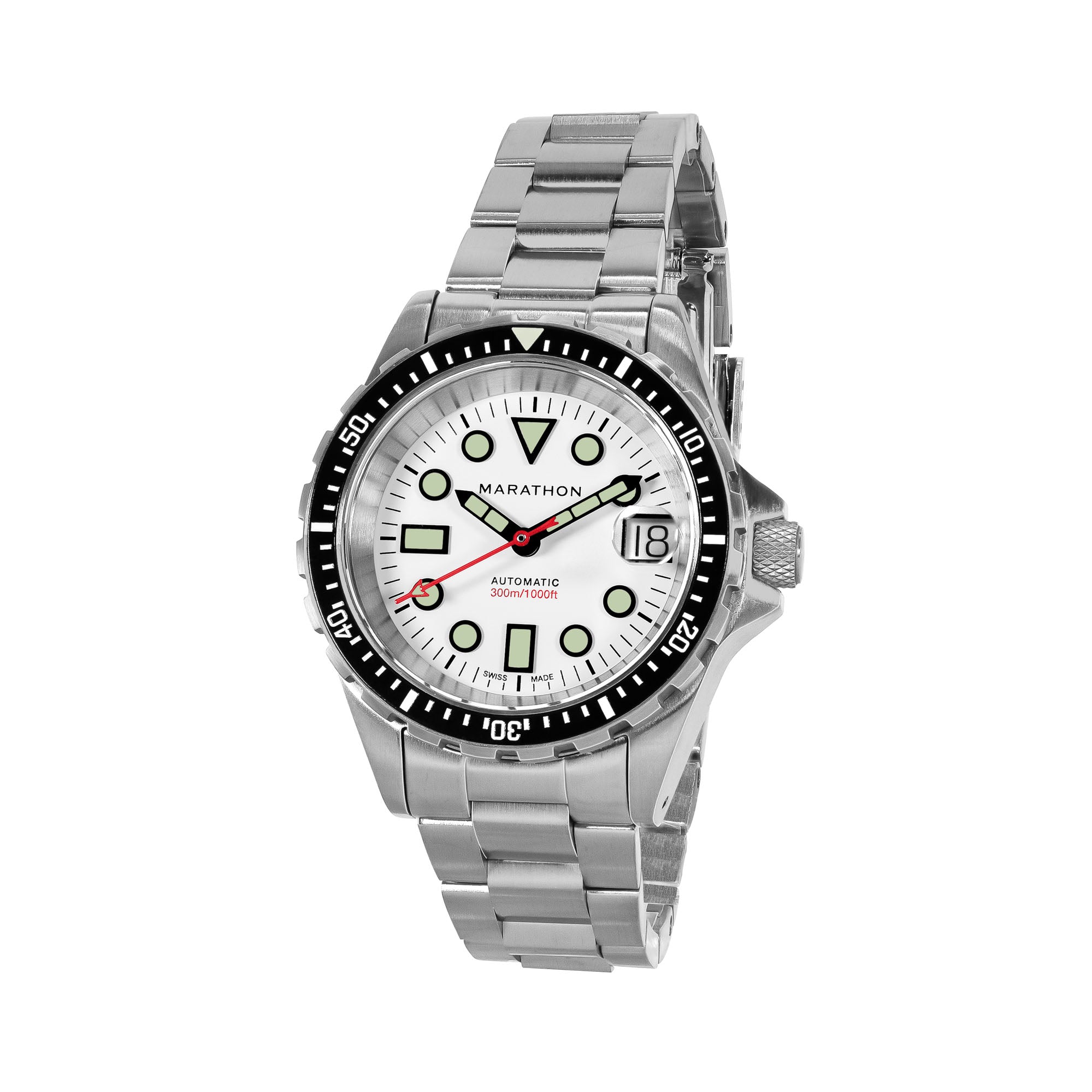 MARATHON DIVER'S AUTOMATIC OSAR-D - 41MM - MARAGLO - WHITE DIAL - STAINLESS BRACELET