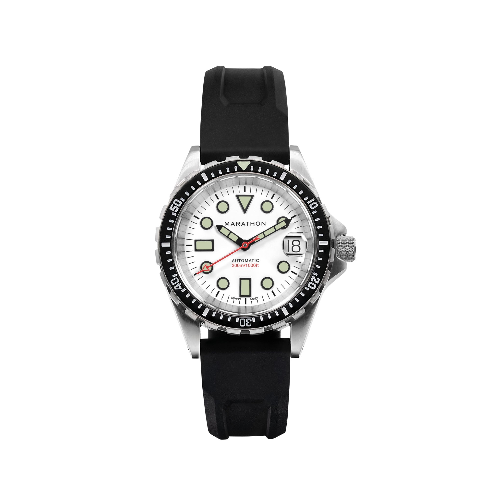 MARATHON DIVER'S AUTOMATIC OSAR-D - 41MM - MARAGLO - WHITE DIAL - RUBBER STRAP
