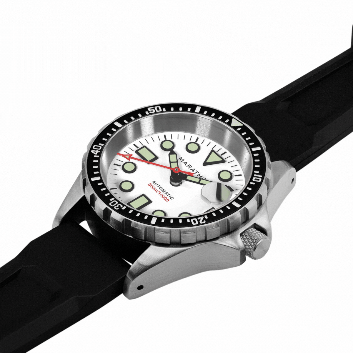 MARATHON DIVER'S AUTOMATIC OSAR-D - 41MM - MARAGLO - WHITE DIAL - RUBBER STRAP