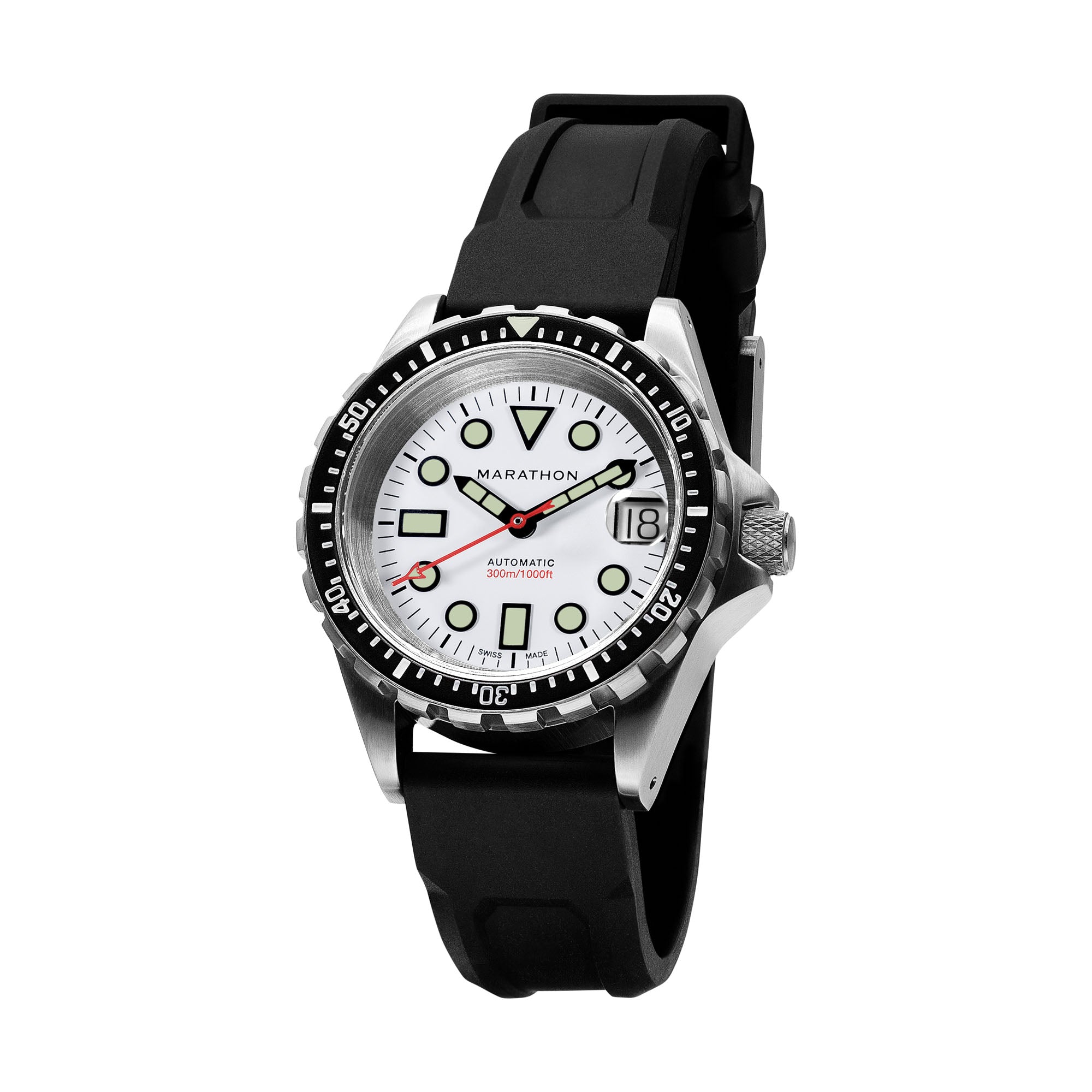 MARATHON DIVER'S AUTOMATIC OSAR-D - 41MM - MARAGLO - WHITE DIAL - RUBBER STRAP
