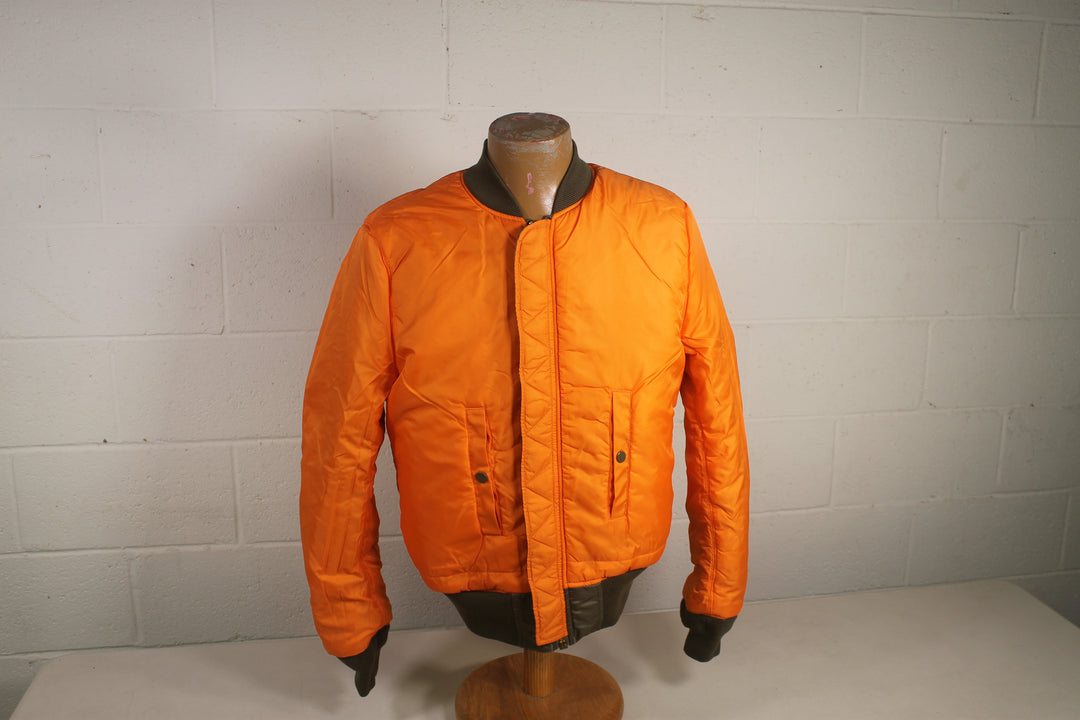 Alpha Industries MA-1 Bomber Flight Jacket Orange Reversible newest Mens SLIM FIT