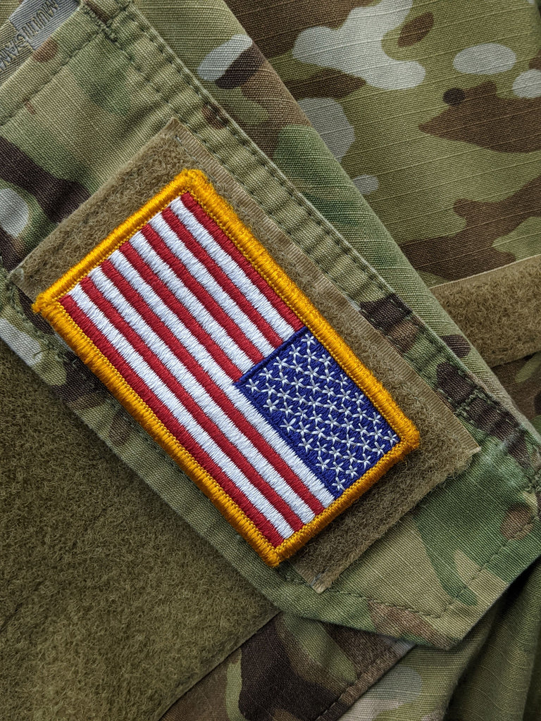 Embroidered Full Color Reverse American Flag Patch