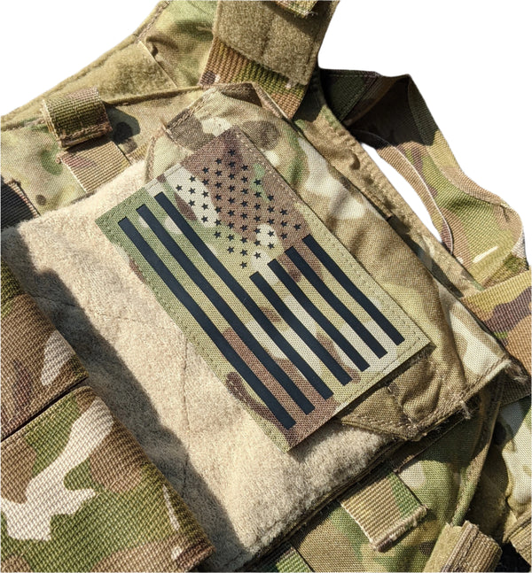 Laser Cut Multicam Infrared Reflective Oversized Flag Patch