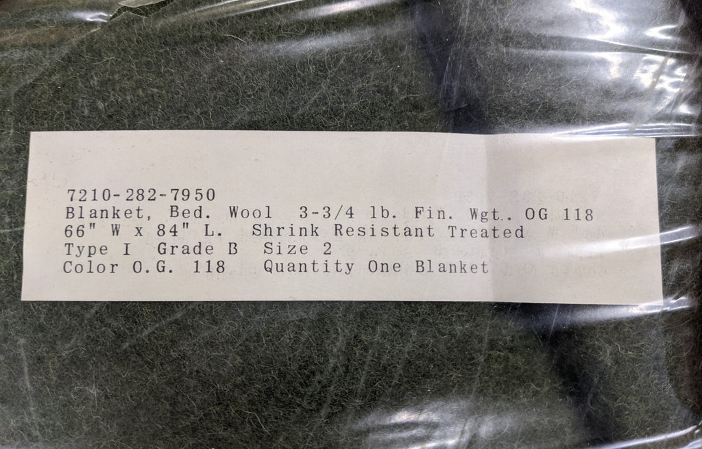 USGI New Old Stock Vietnam Era Wool Blanket