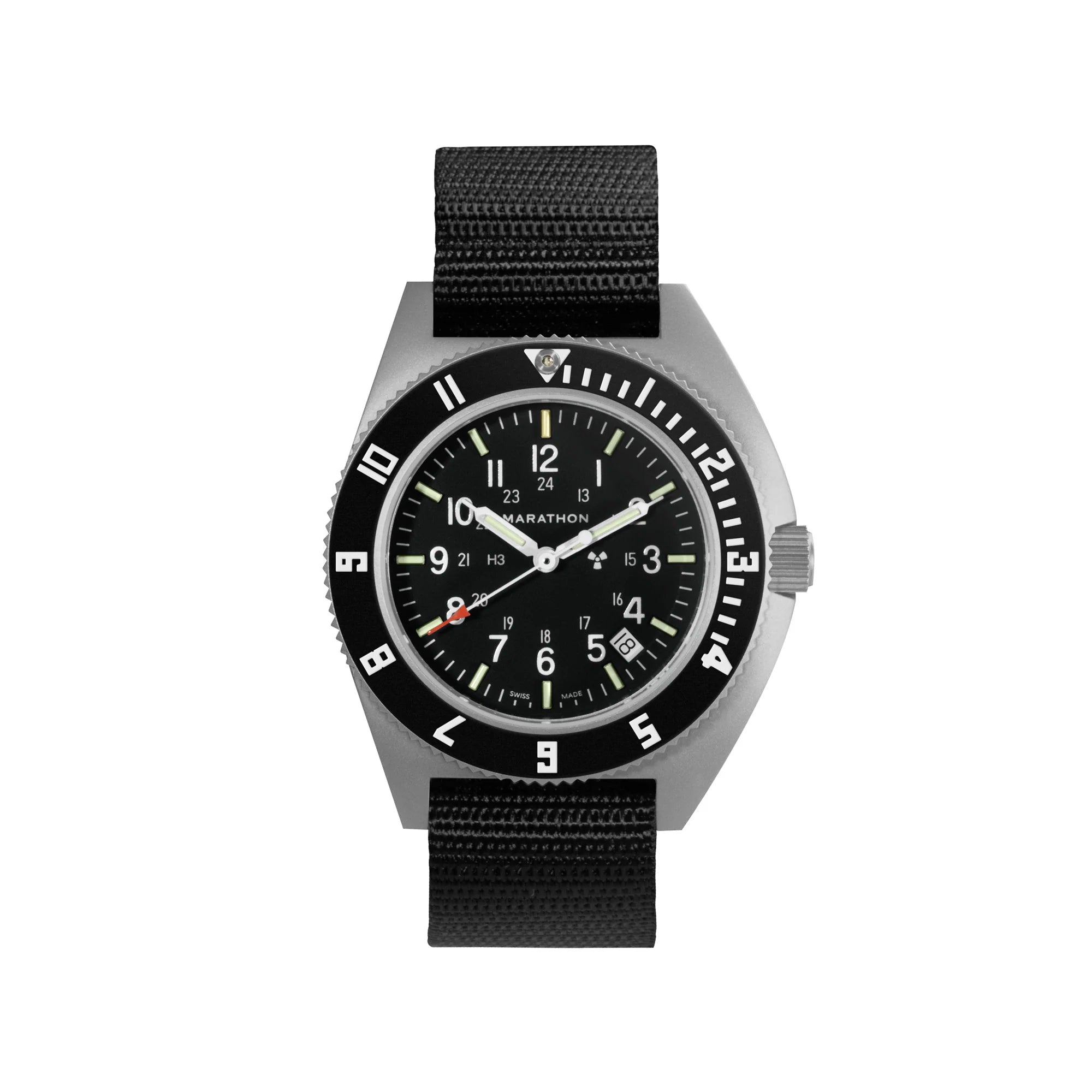Marathon 41MM STEEL NAVIGATOR - W/ DATE - (SSNAV-D) - ON BALLISTIC NYLON